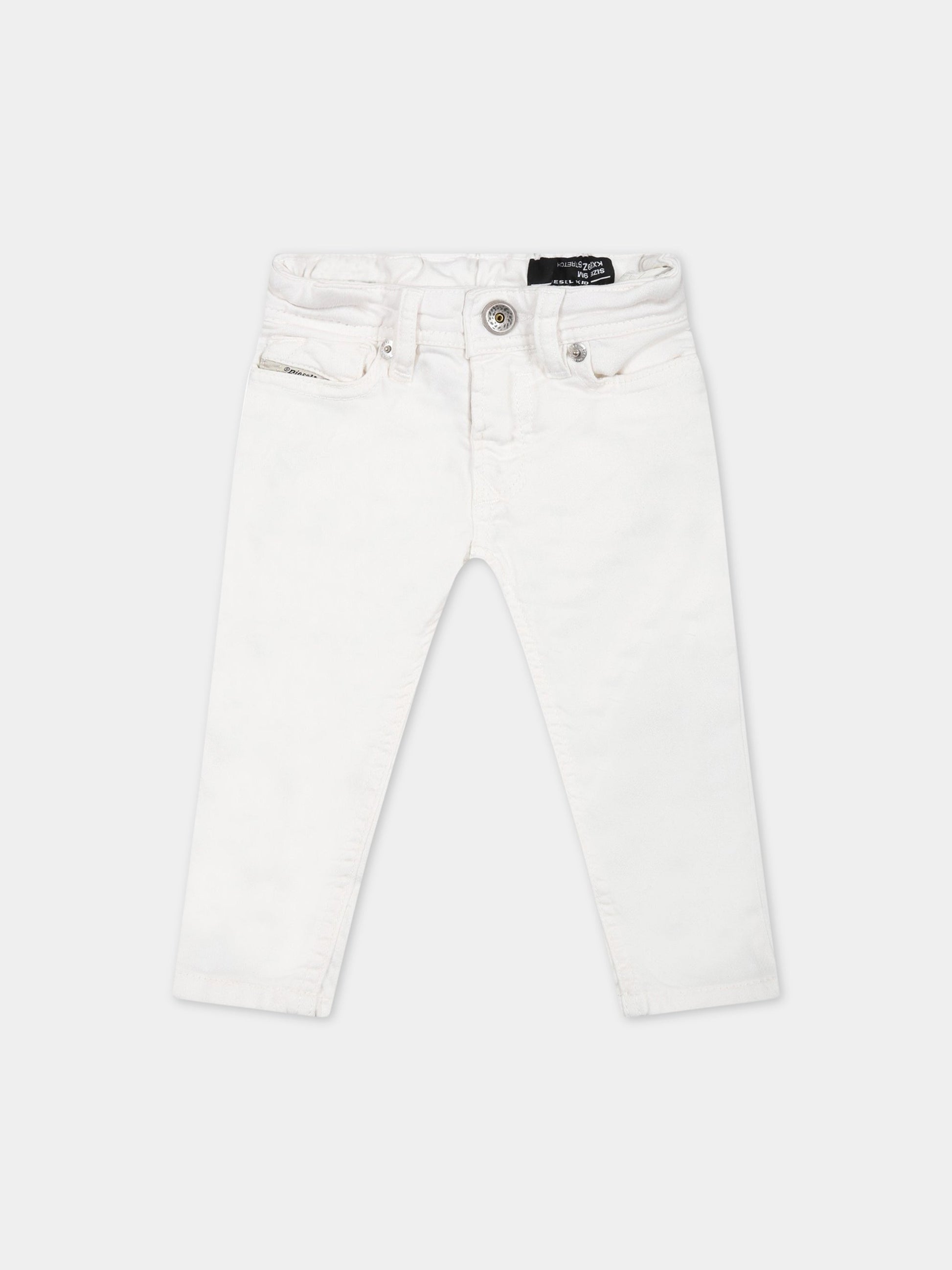Pantaloni bianchi per neonato con logo,Diesel,K00220 KXB9Z K129