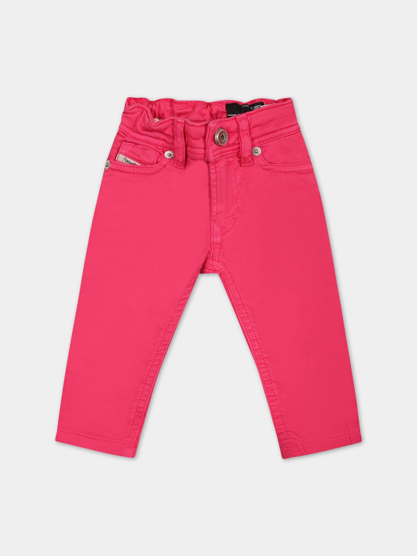Pantaloni fucsia per neonata con logo,Diesel,K00220 KXB9Z K369