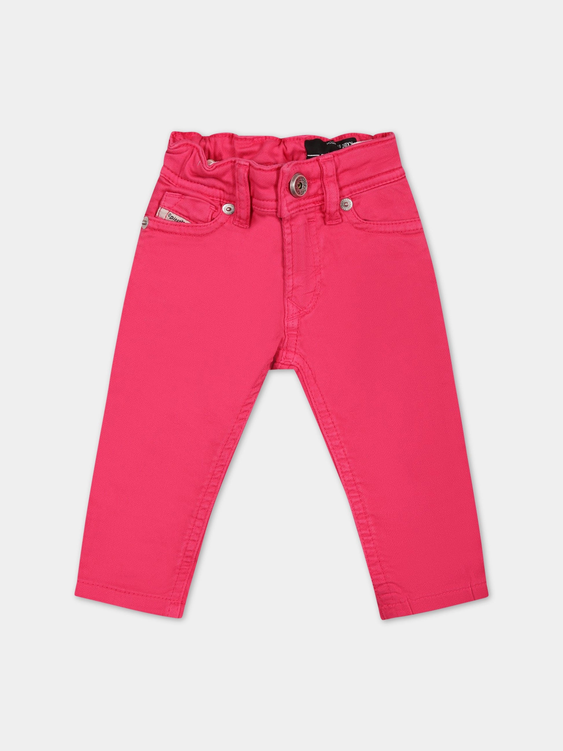 Pantaloni fucsia per neonata con logo,Diesel,K00220 KXB9Z K369