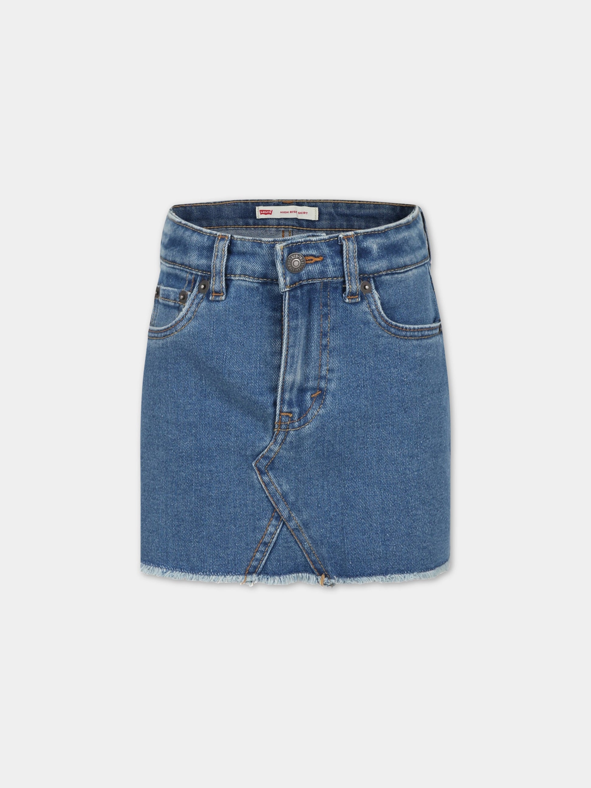Gonna blu per bambina con logo,Levi's Kids,4EG612 D4E