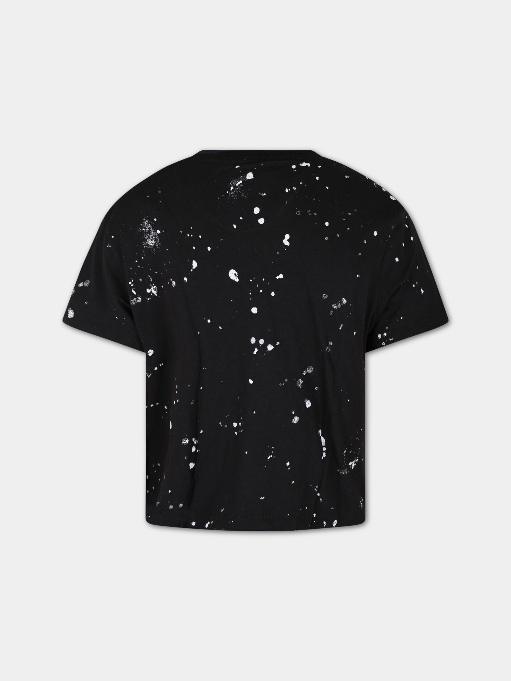 T-shirt nera per bambina con logo,Levi's Kids,4EG549 023