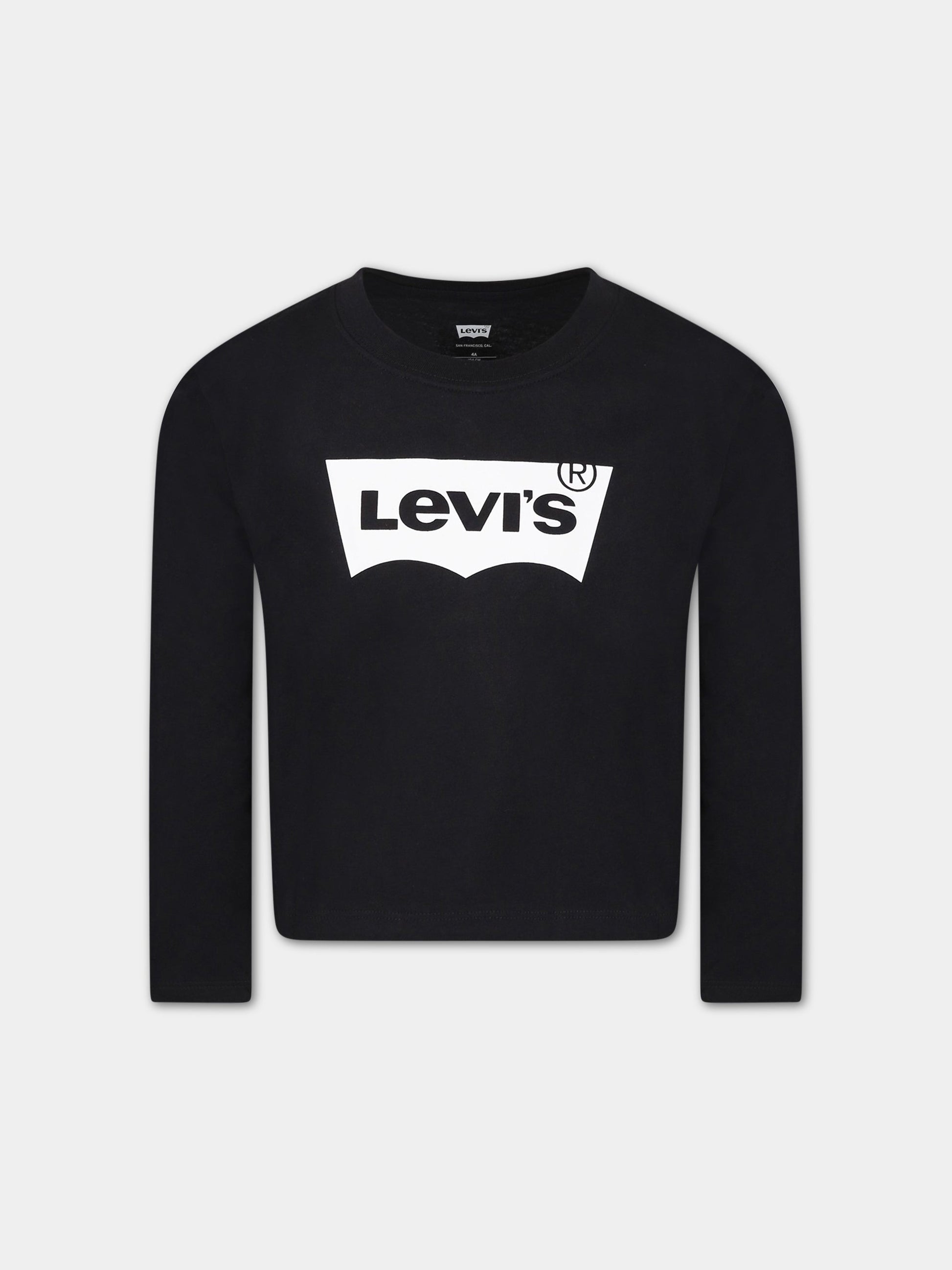 T-shirt nera per bambino con logo,Levi's Kids,4EG315 023
