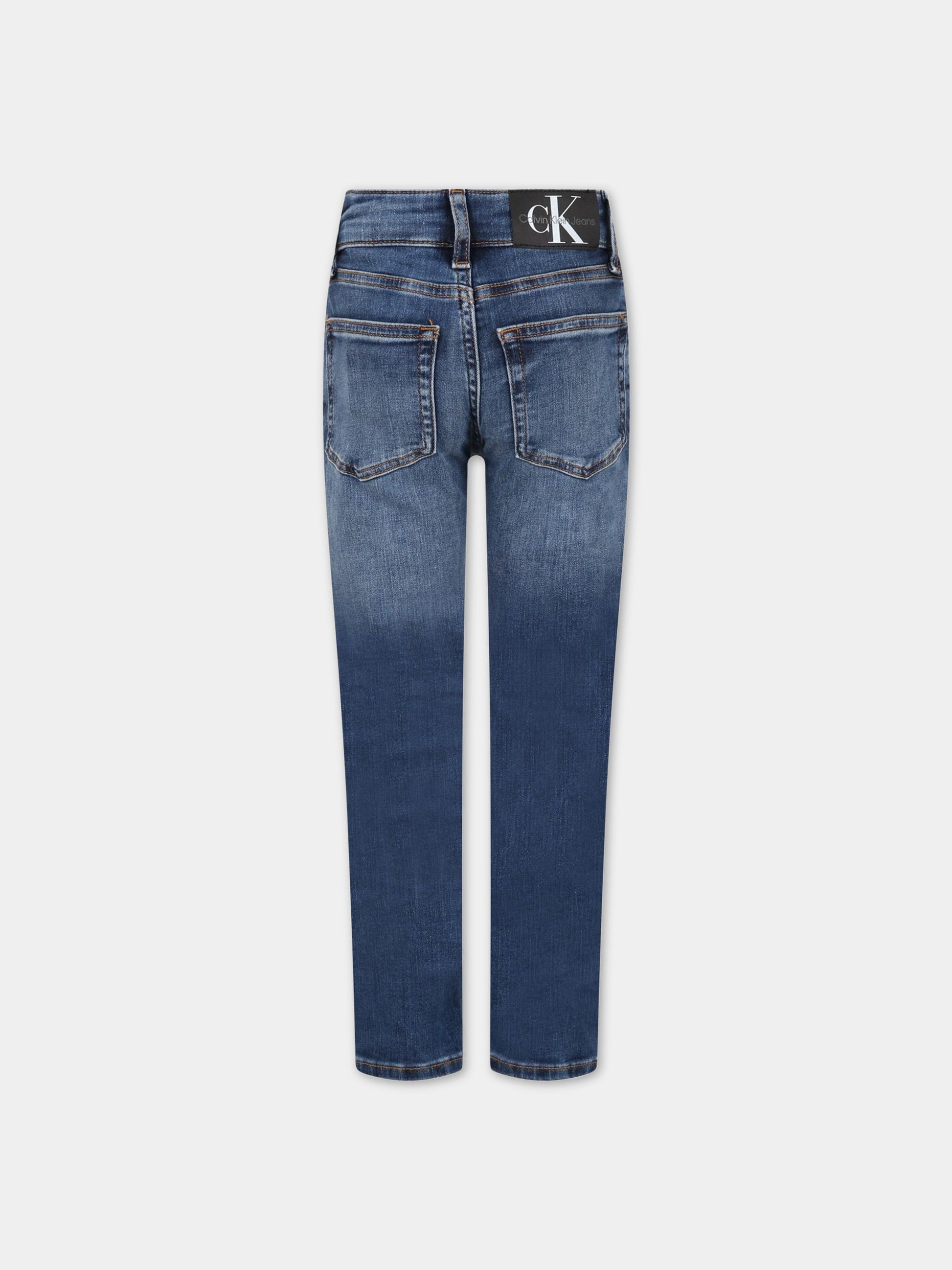 Jeans blu per bambino con logo,Calvin Klein Kids,IB0IB01382 1A4