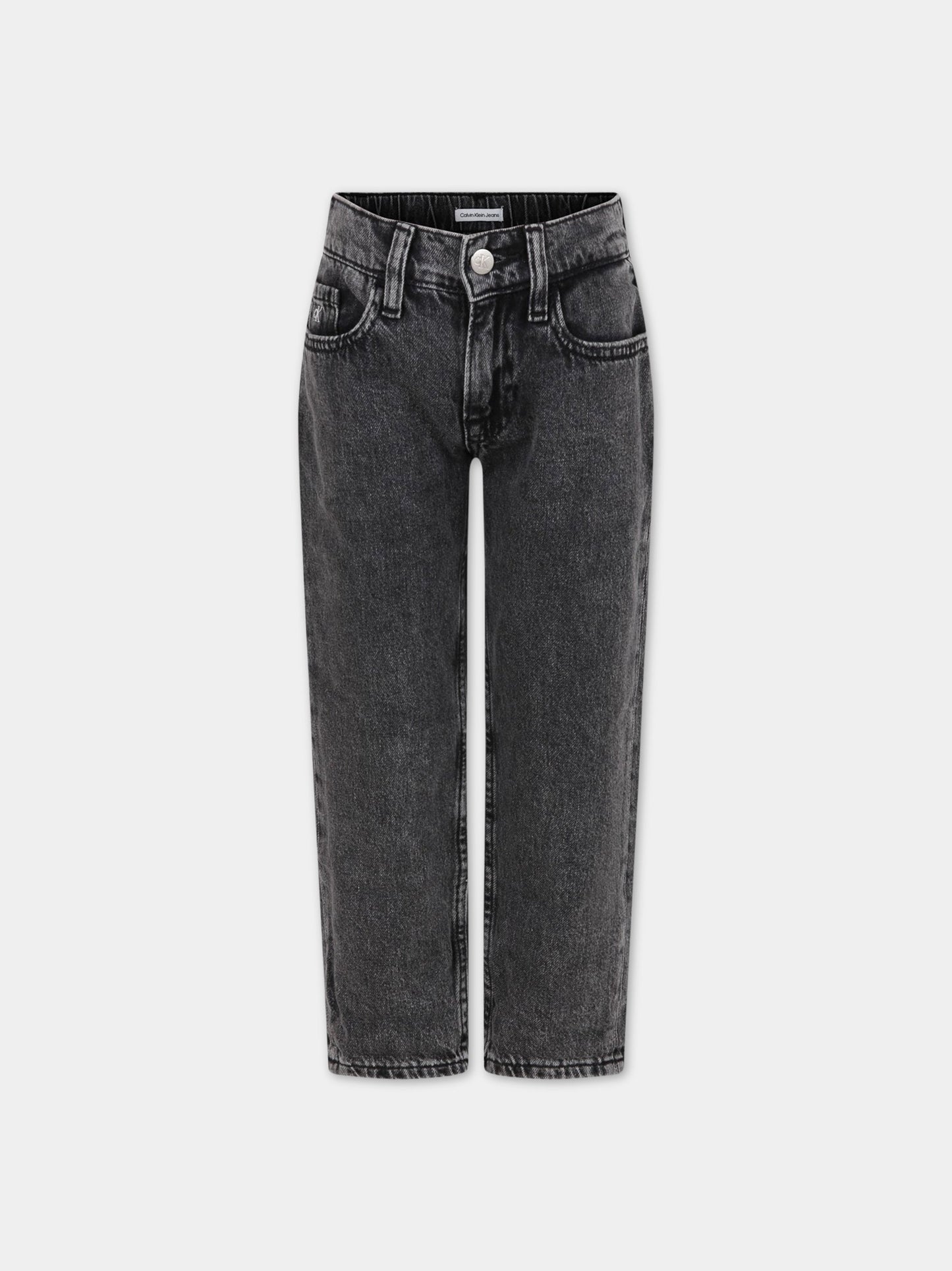 Jeans grigi per bambina con logo,Calvin Klein Kids,IU0IU00330 1BY