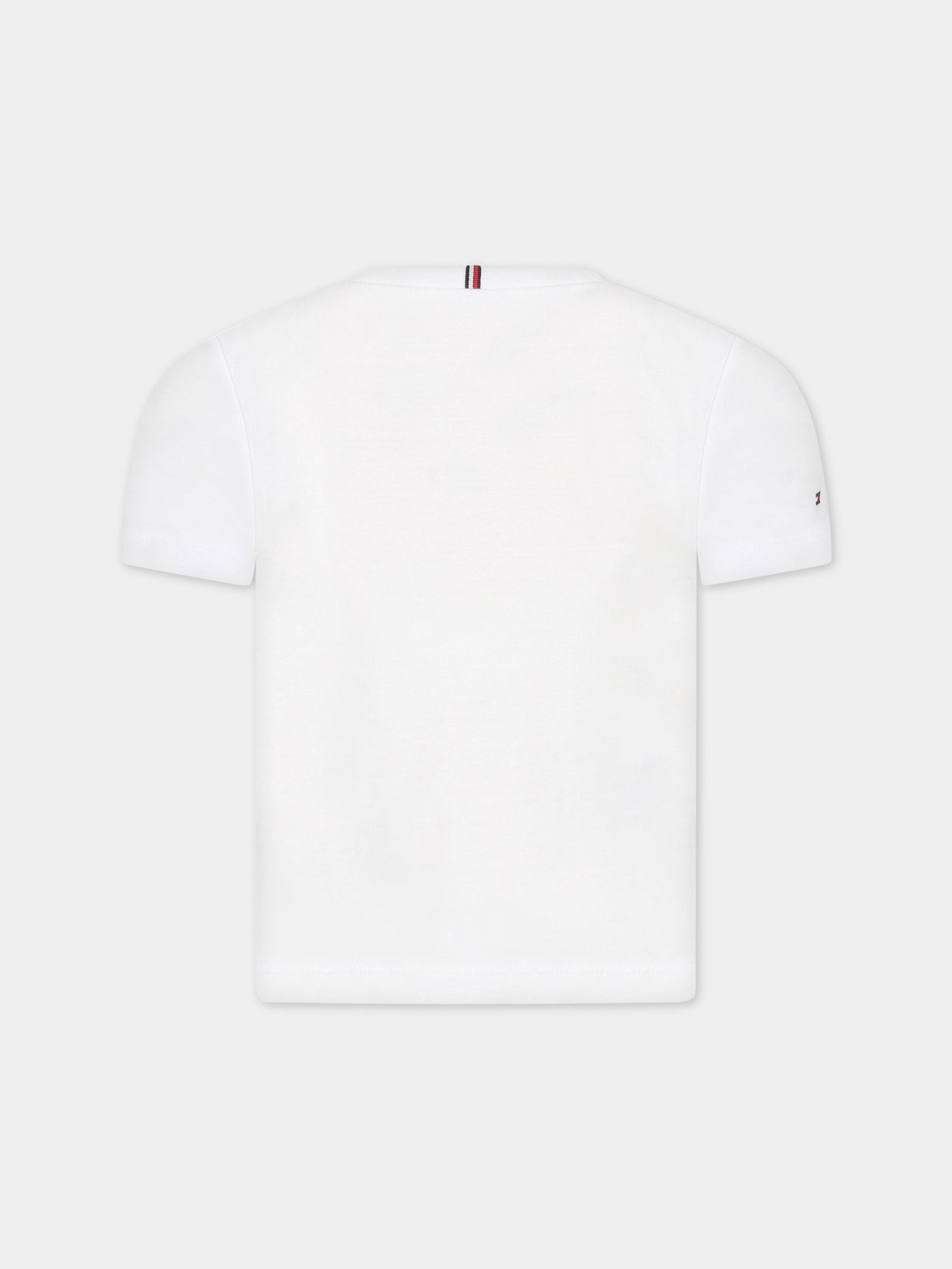 T-shirt bianca per bambina con logo,Tommy  Hilfiger Junior,KG0KG06939T YBR