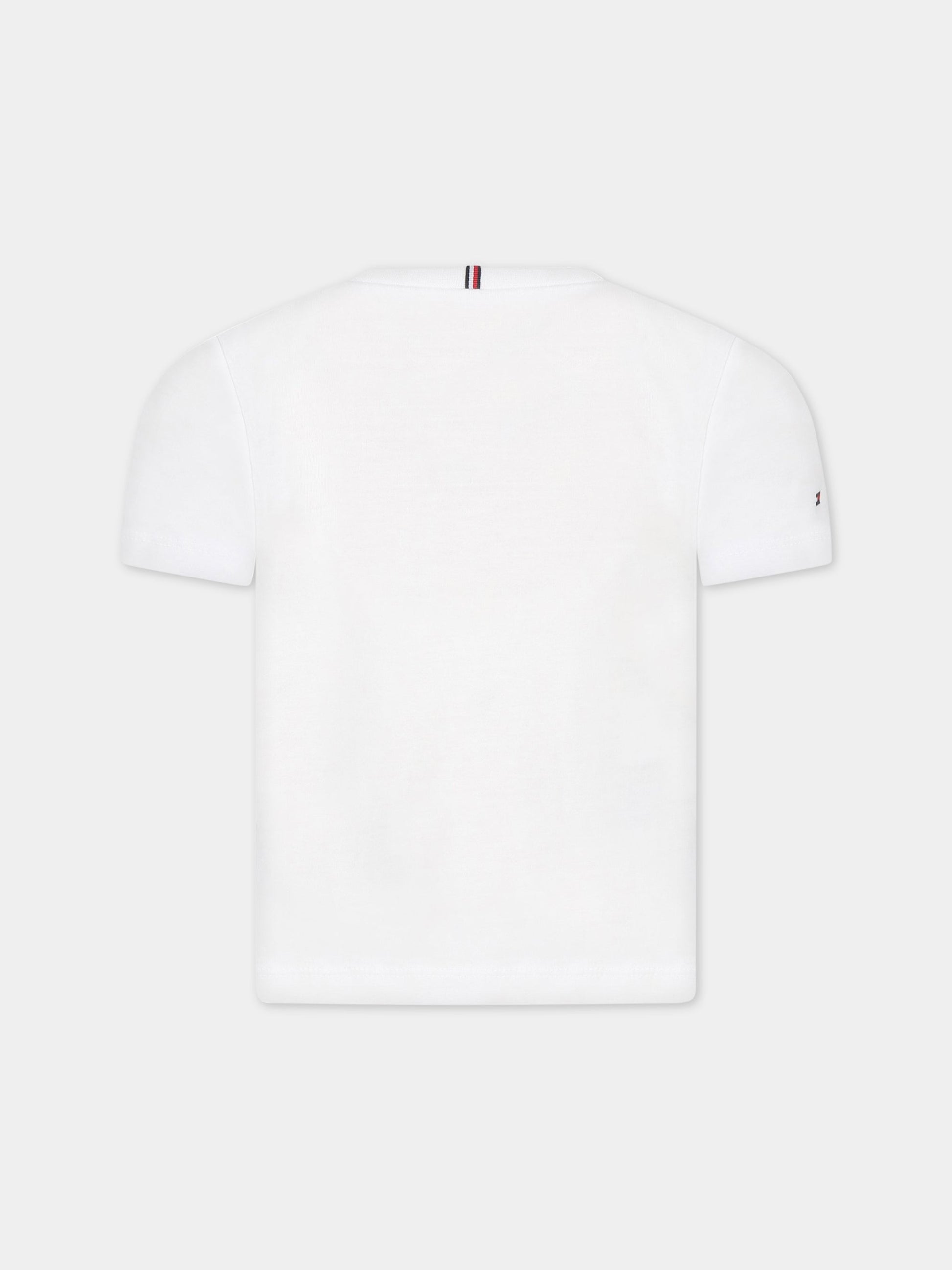 T-shirt bianca per bambina con logo,Tommy  Hilfiger Junior,KG0KG06939T YBR