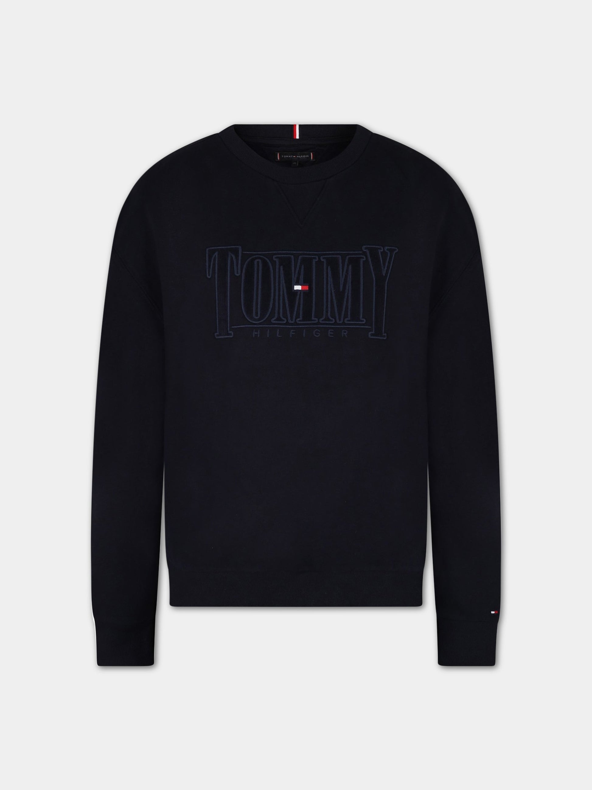 Felpa blu per bambino con logo,Tommy  Hilfiger Junior,KB0KB07776T DW5