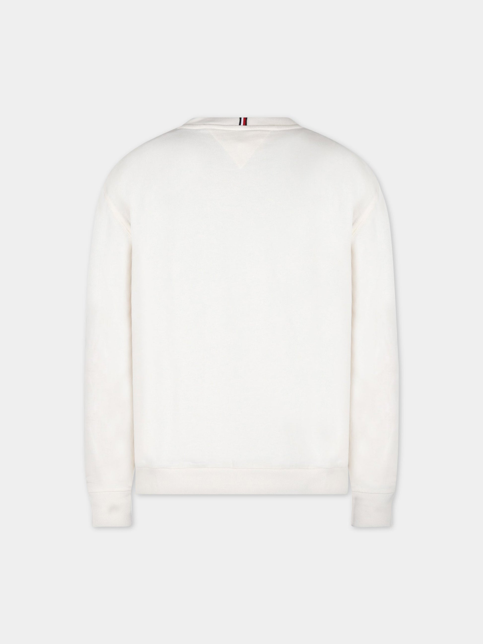 Felpa avorio per bambino con logo,Tommy  Hilfiger Junior,KB0KB07776T Z00