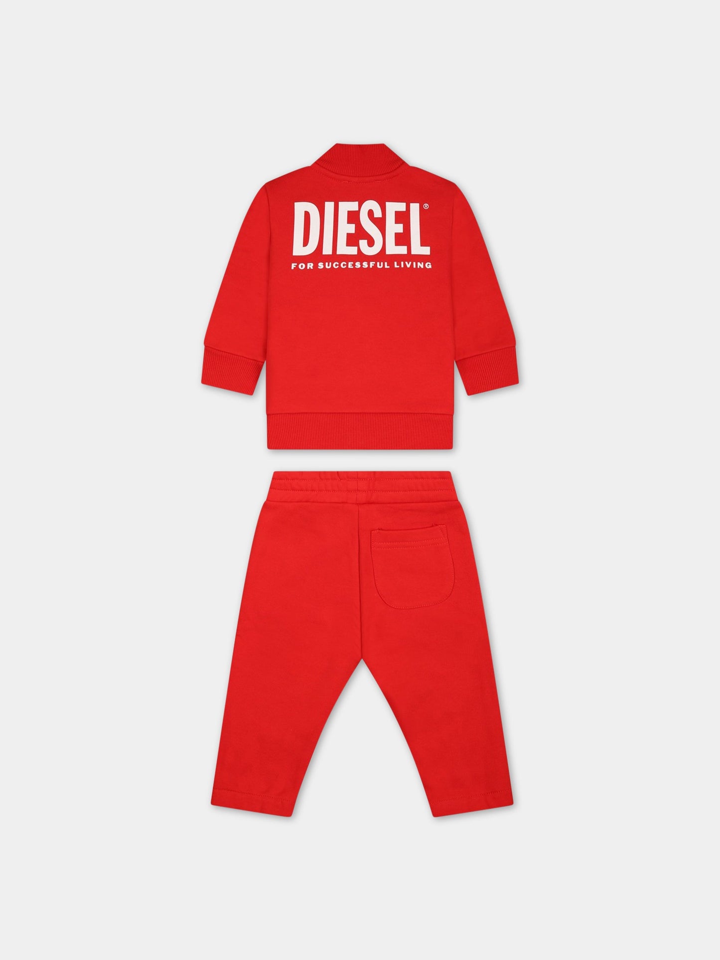 Completo rosso per neonato con logo,Diesel,K00193 0IAJH K405