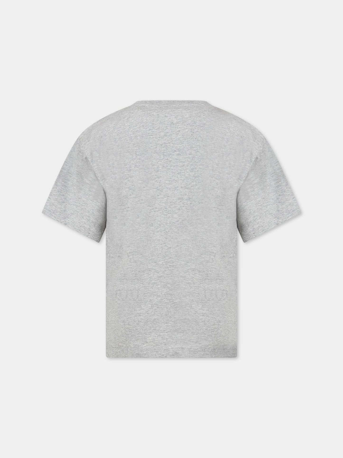 T-shirt grigia per bambini con logo e Teddy Bear,Moschino Kids,HUM03S LBA12 60901