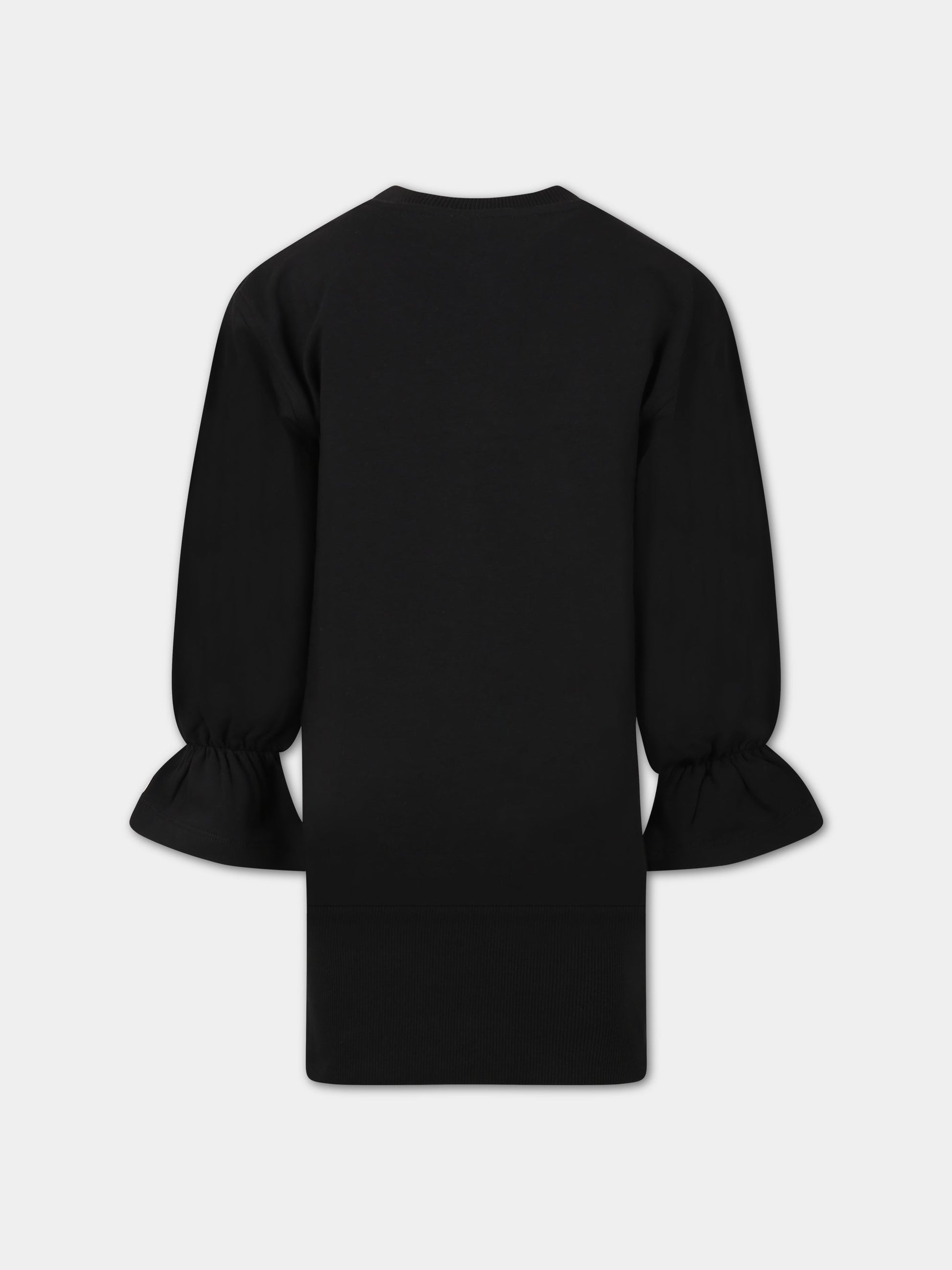 Vestito nero per bambina con Teddy bear e logo,Moschino Kids,HDV0BX LDA16 60100