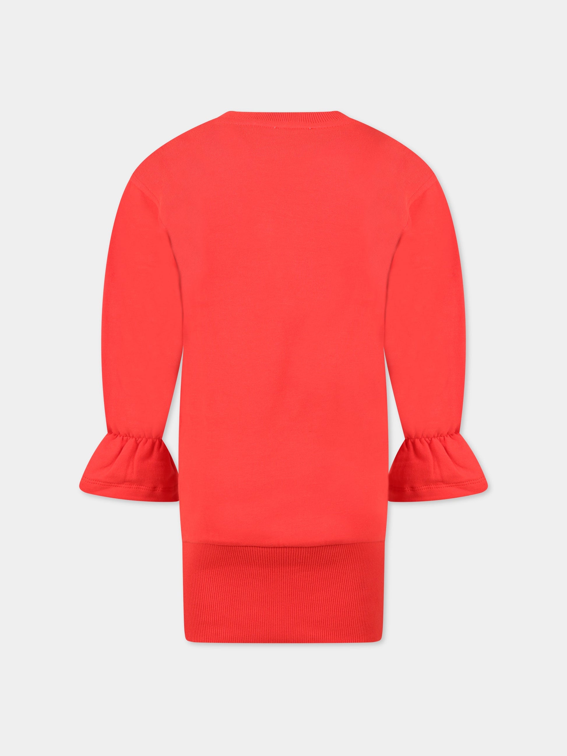 Vestito rosso per bambina con Teddy Bear e logo,Moschino Kids,HDV0BX LDA16 50109