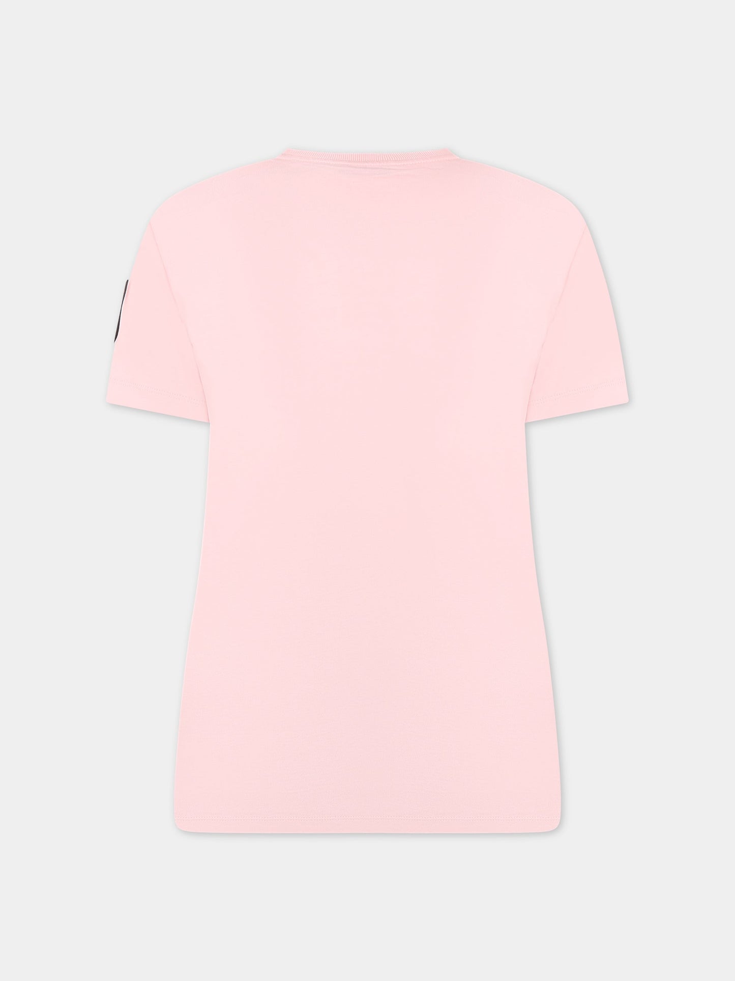 T-shirt rosa per bambina con logo e Teddy Bear,Moschino Kids,HUM03Q LAA10 50209