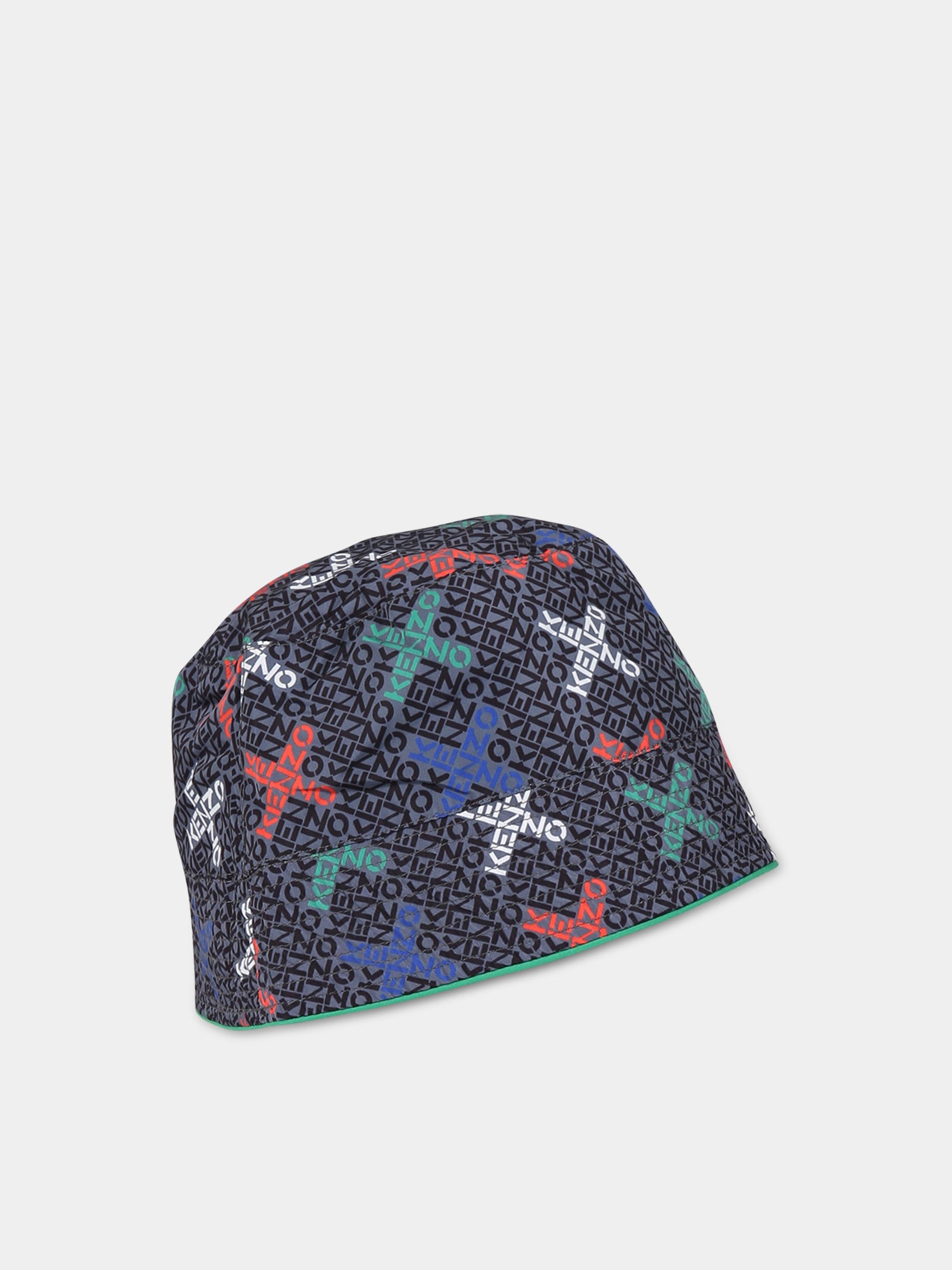 Cloche grigia per bambino con logo,Kenzo Kids,K21042 065