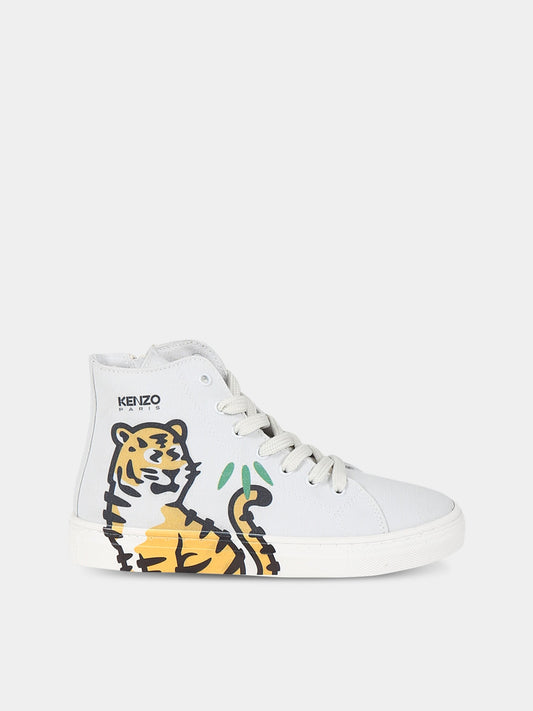 Sneakers beige per bambini con Kotora e logo,Kenzo Kids,K59059 242