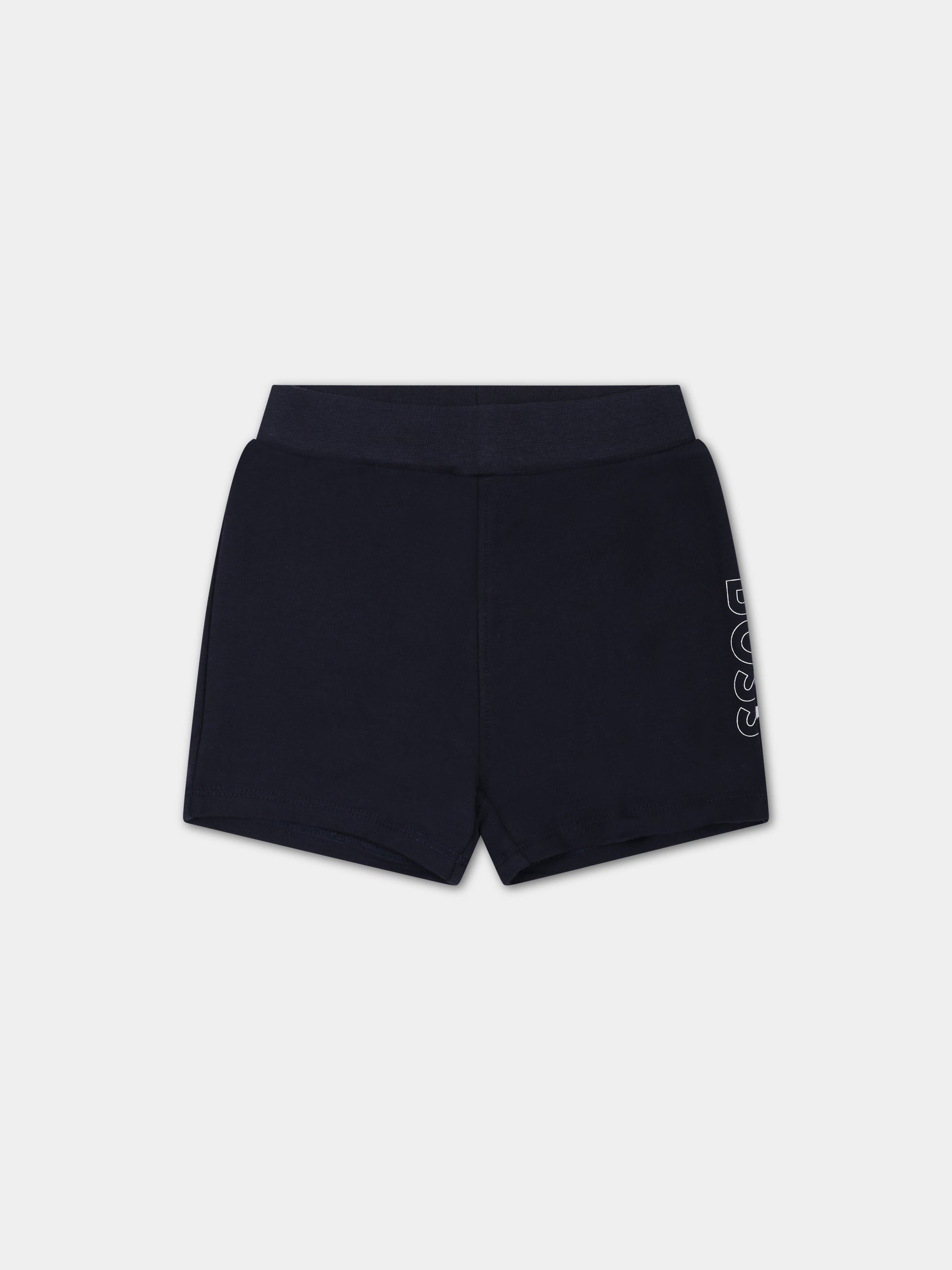 Shorts blu per neonato con logo,Hugo Boss,J94304 849