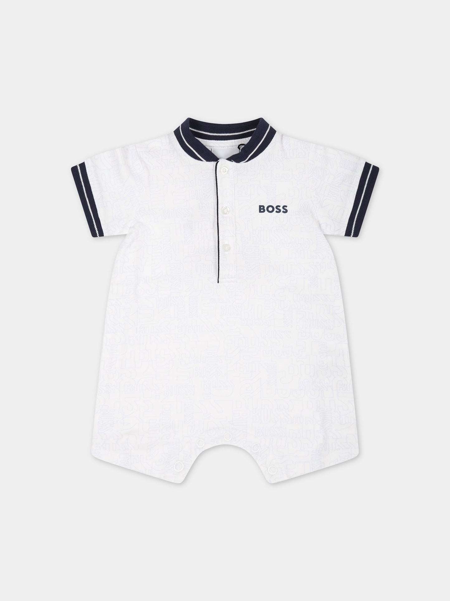 Set bianco neonato con logo,Hugo Boss,J98361 10B