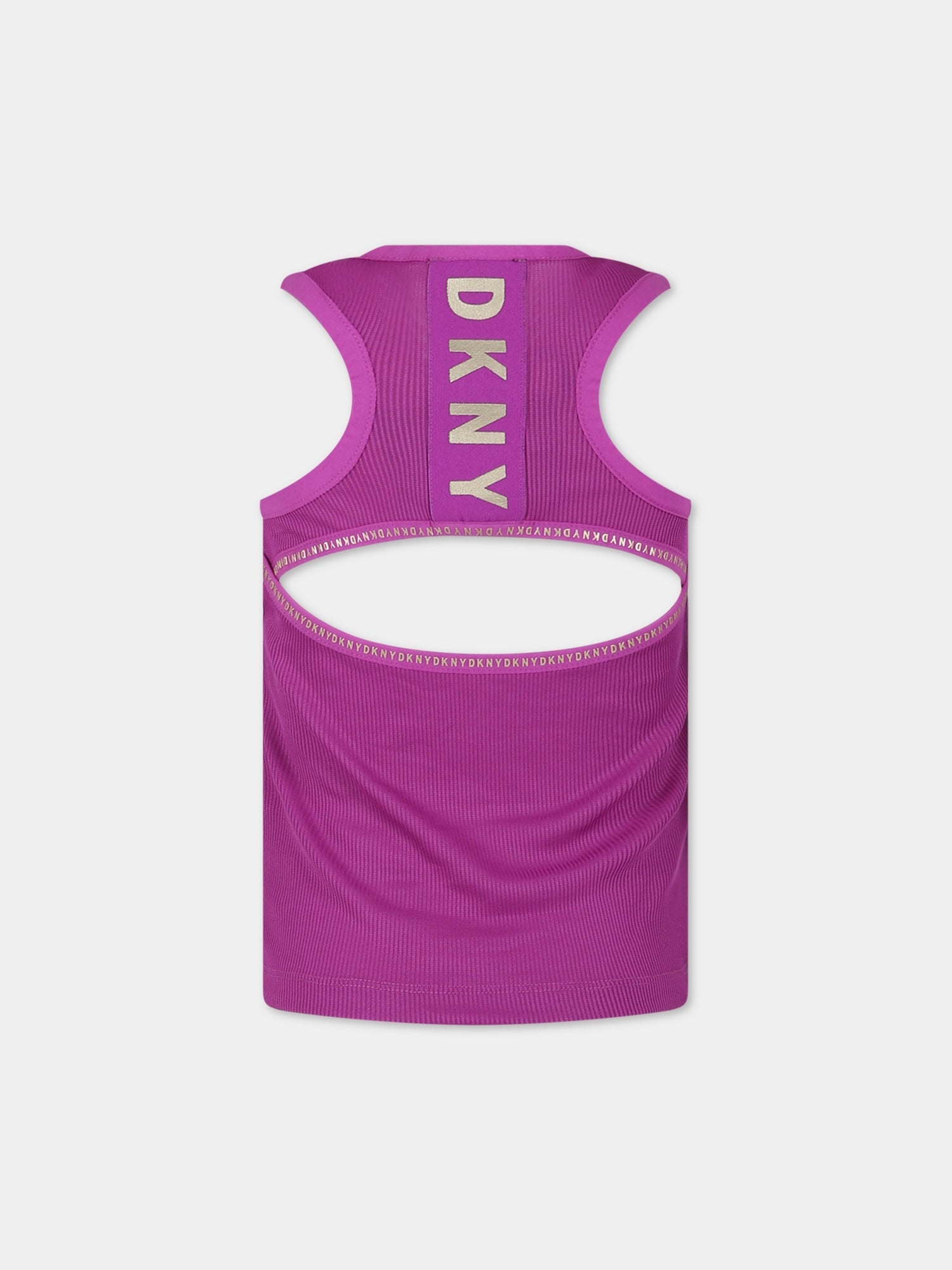 Canotta viola per bambina con logo,Dkny,D35R99 909