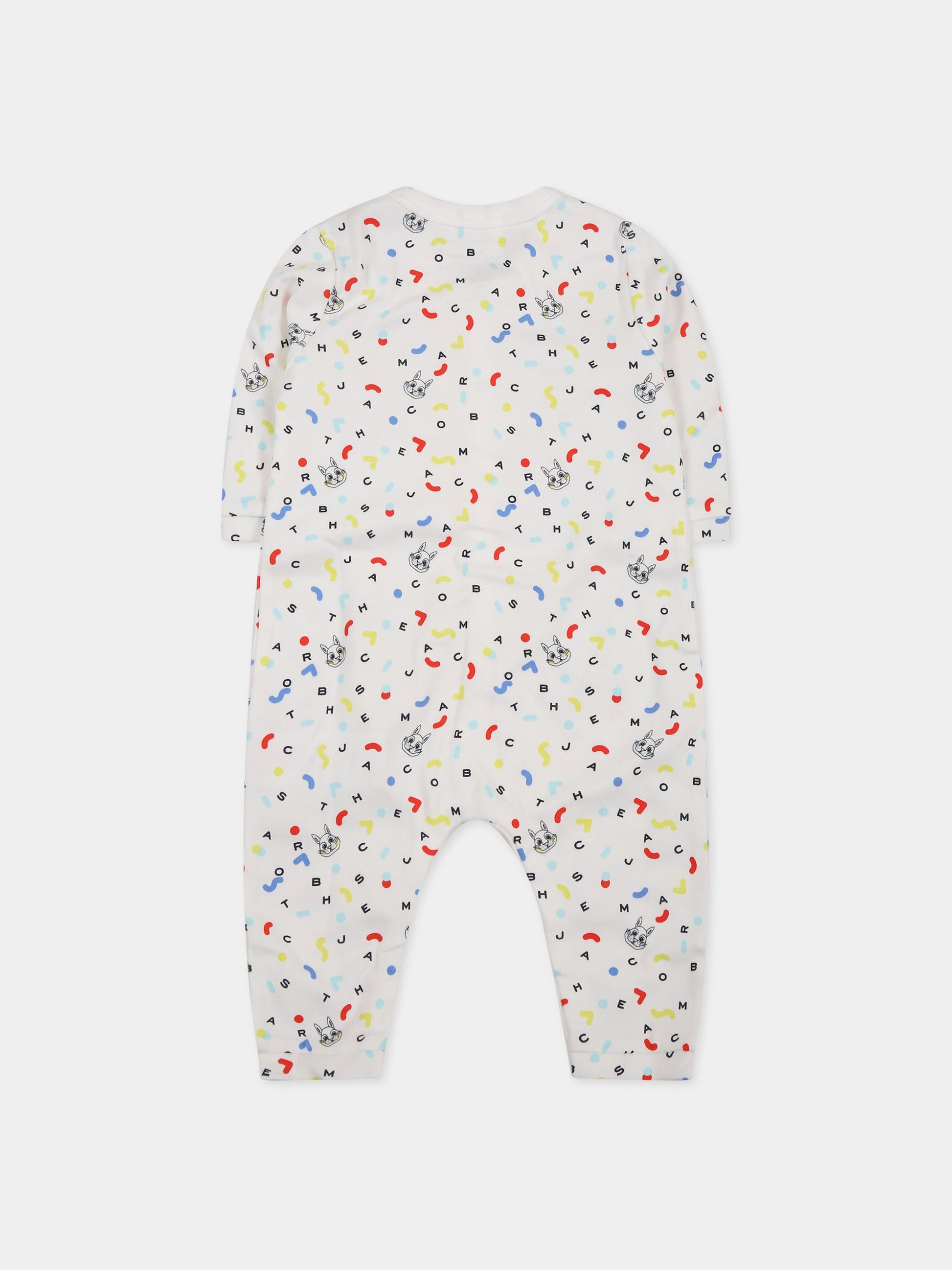 Tutina bianca per neonato con stampa e logo,Little Marc Jacobs,W97094 10B