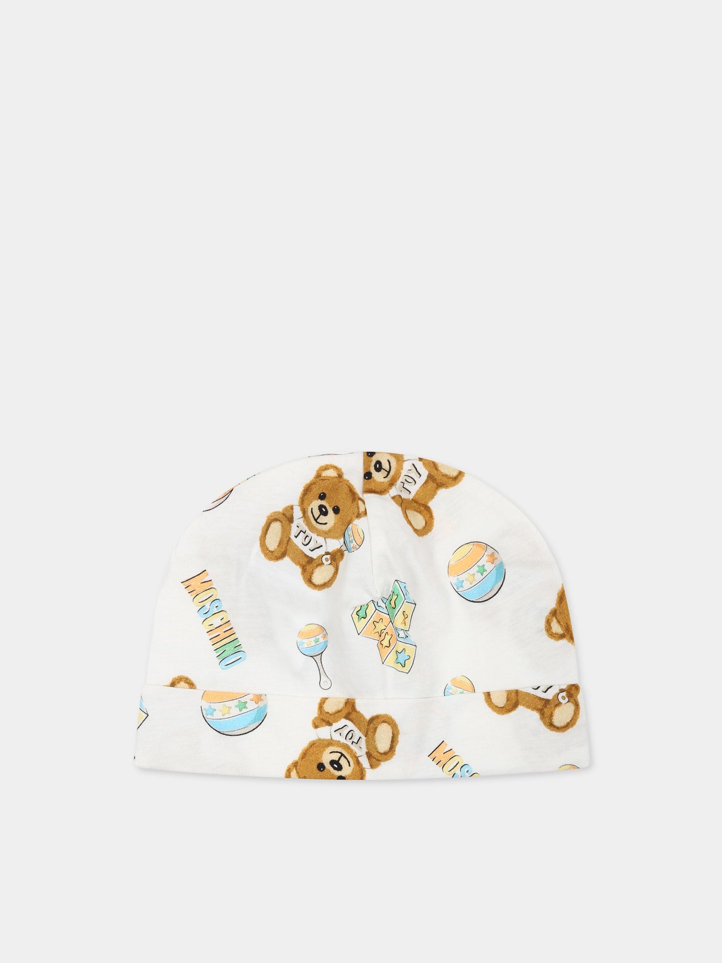 Set bianco per neonati con Teddy Bear e logo,Moschino Kids,MMY03I LCA19 10063