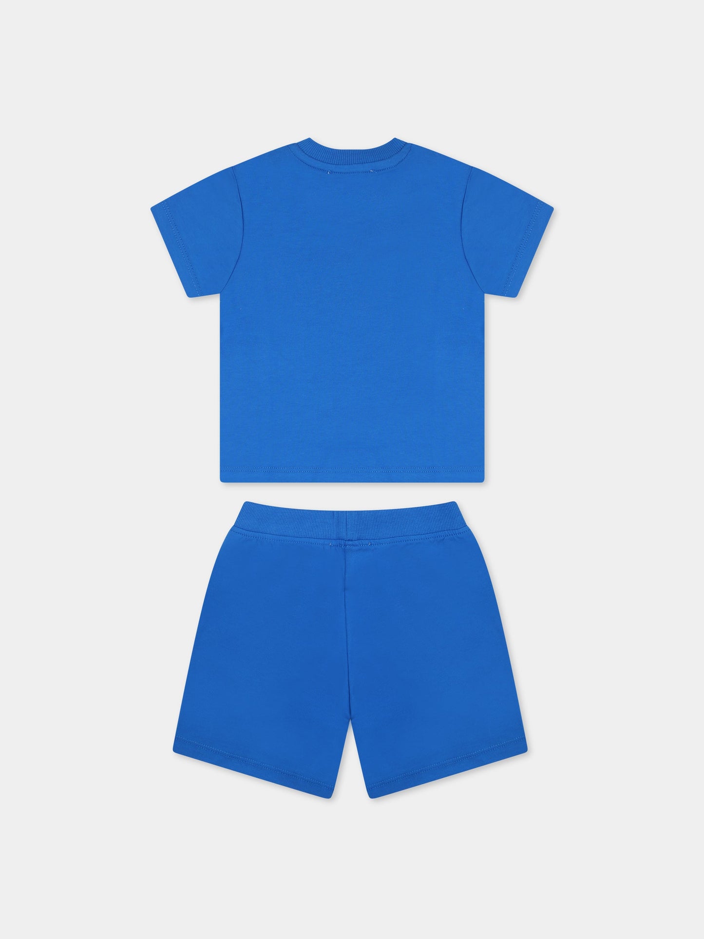 Completo blu per neonato con Teddy Bear e logo,Moschino Kids,MPG00M LBA10 40515