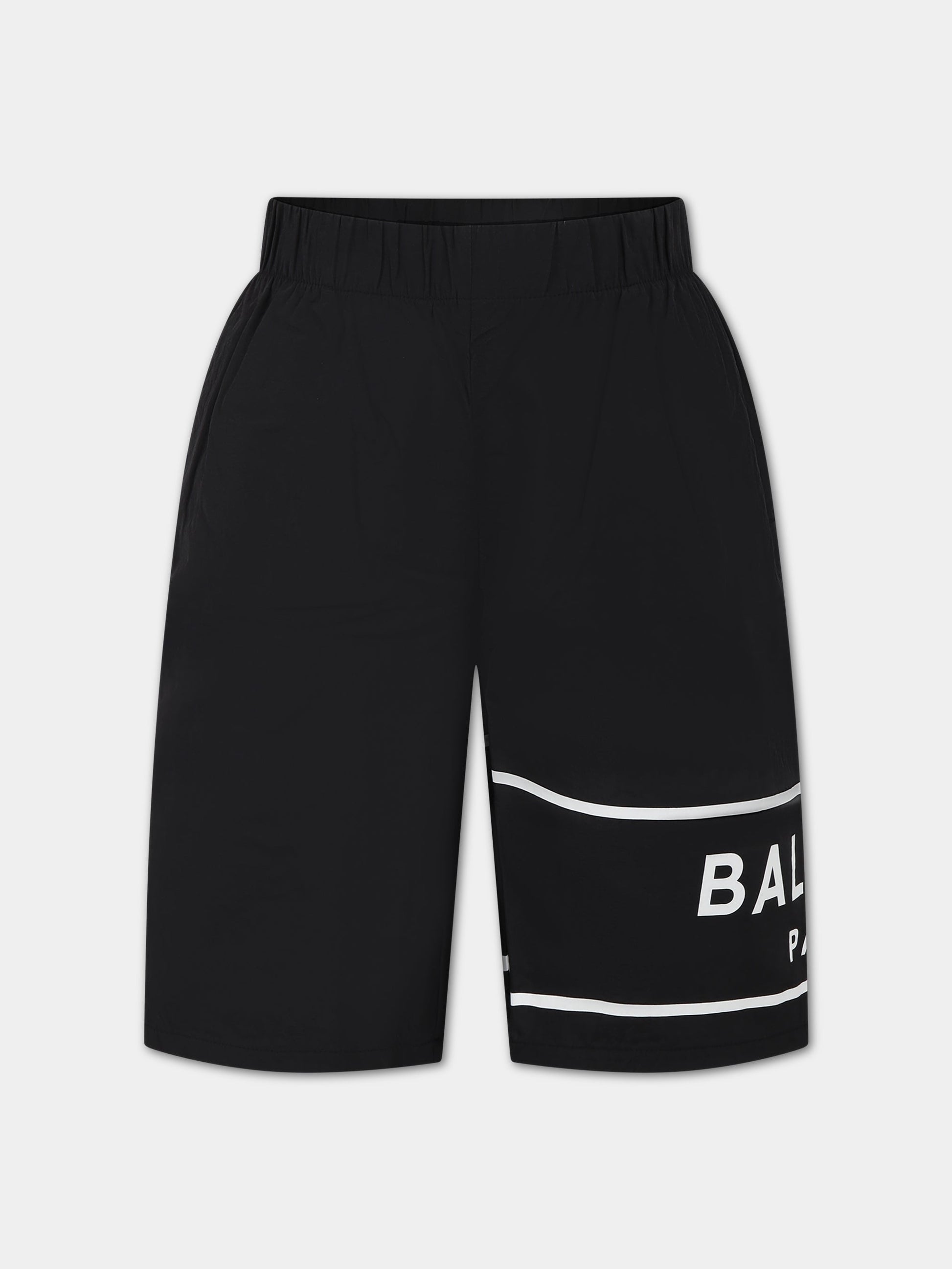 Boxer-mare nero per bambino con logo,Balmain Kids,BSCP29 Z1183 930BC