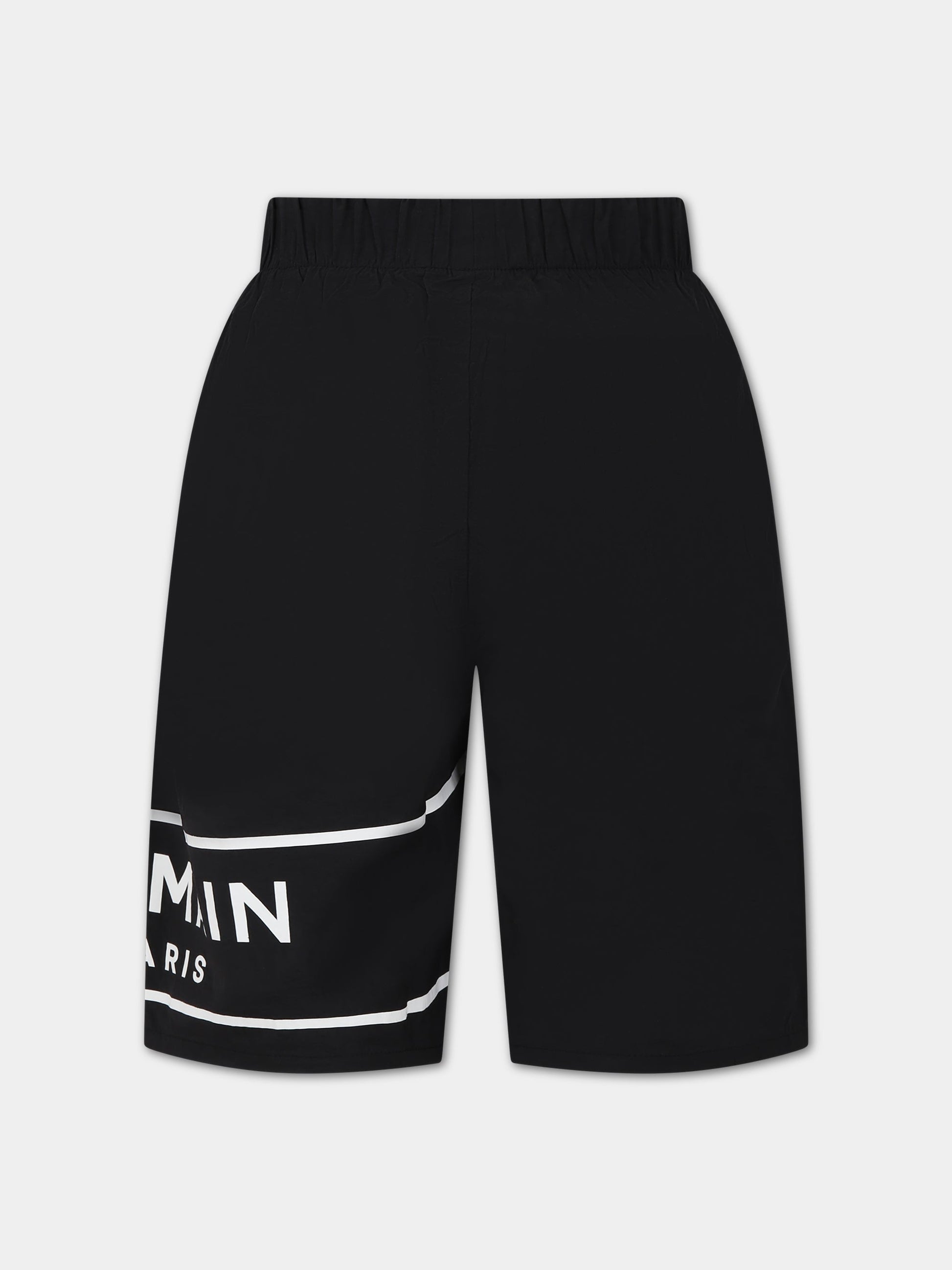 Boxer-mare nero per bambino con logo,Balmain Kids,BSCP29 Z1183 930BC