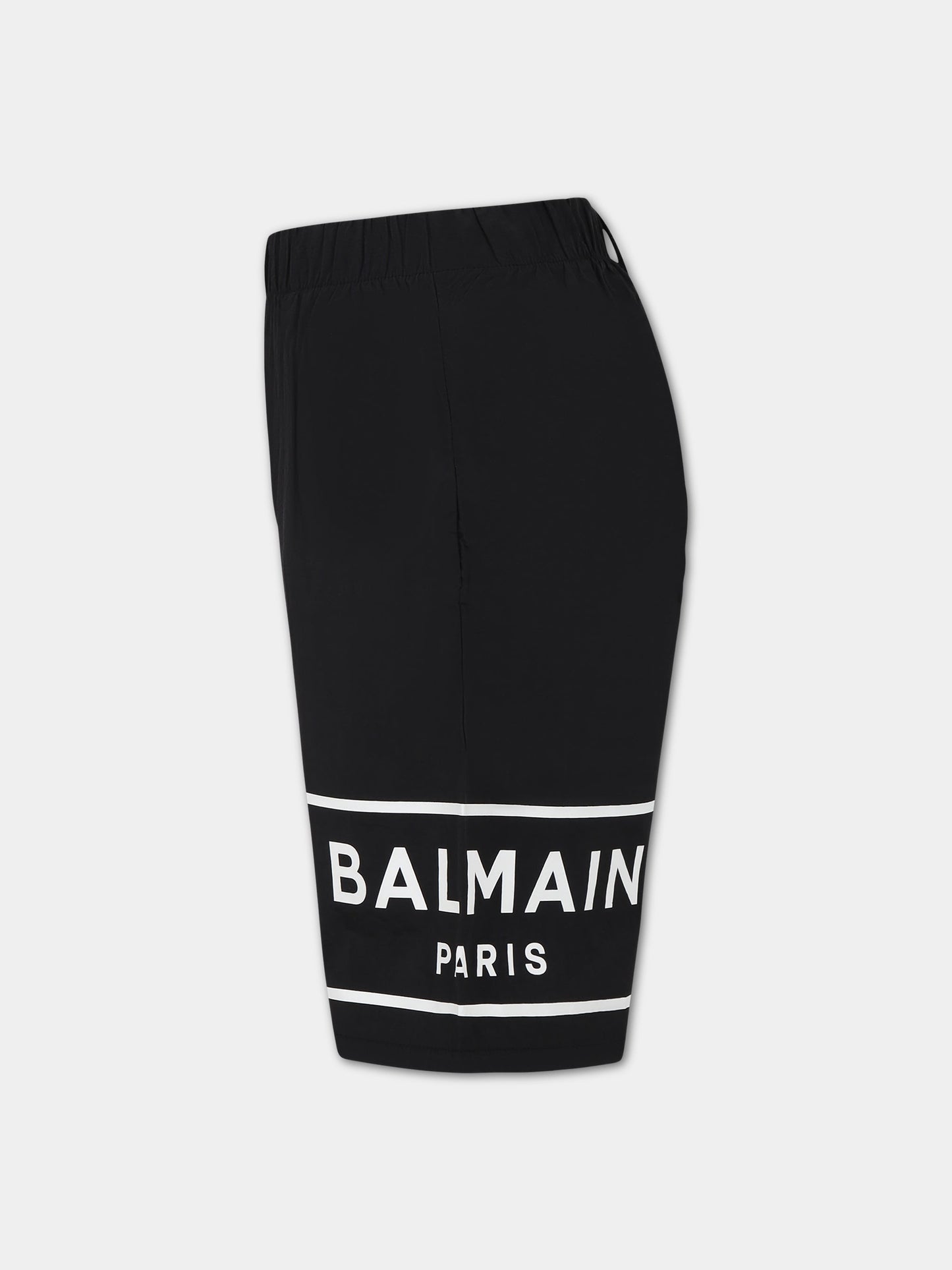 Boxer-mare nero per bambino con logo,Balmain Kids,BSCP29 Z1183 930BC