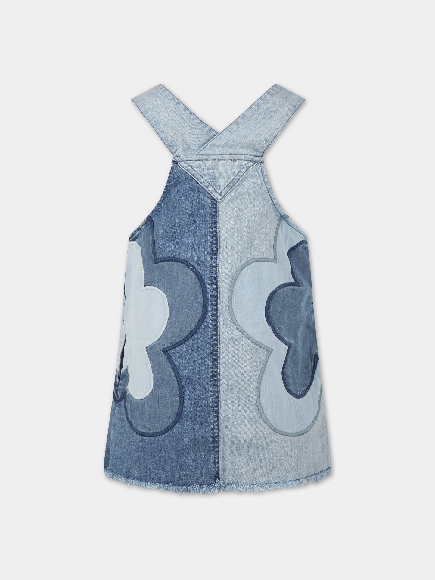 Vestito blu per bambina con fiori,Stella Mccartney Kids,TS1B82 Z0153 999