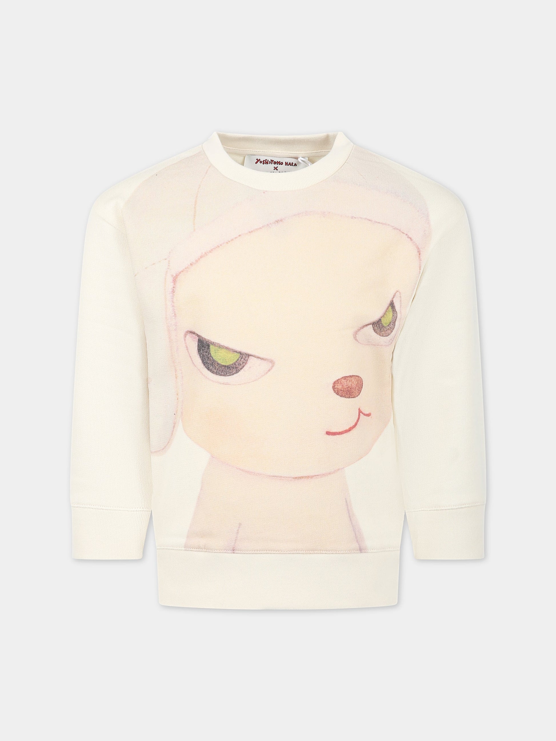 Felpa avorio per bambina con agnello,Stella Mccartney Kids,TS4D20 Z0499 106