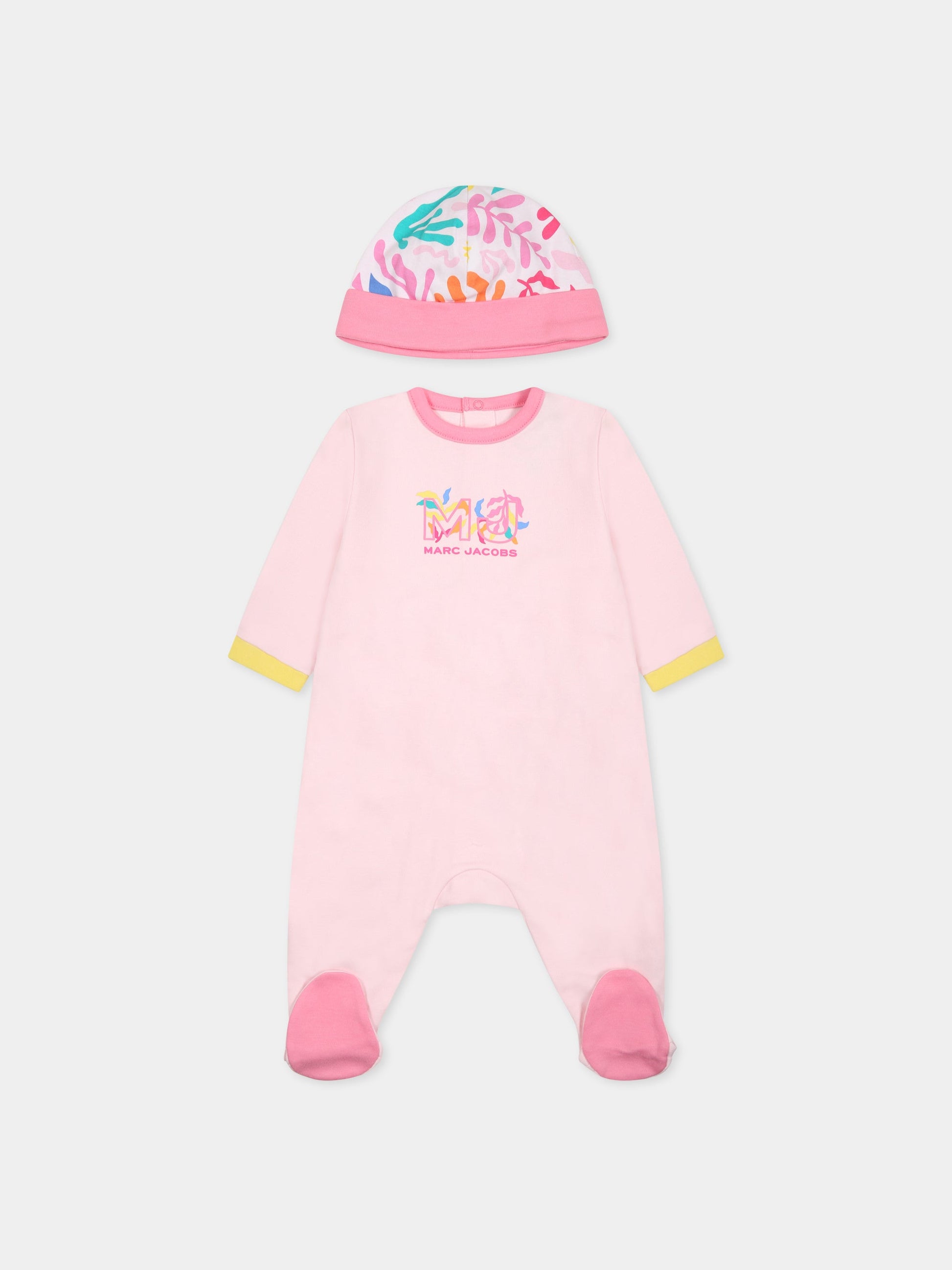 Set rosa per neonata con logo,Little Marc Jacobs,W98157 475